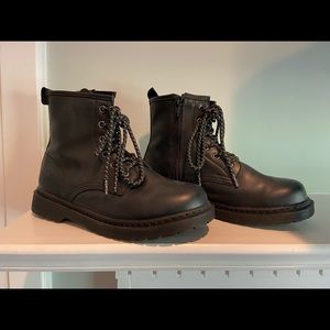 Kids (Size 4) Steve Madden Black Combat Boots